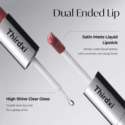 Perfect Twin Lip — Dual-Ended Liquid Lipstick with Velvet Matte Color and Glossy Shine