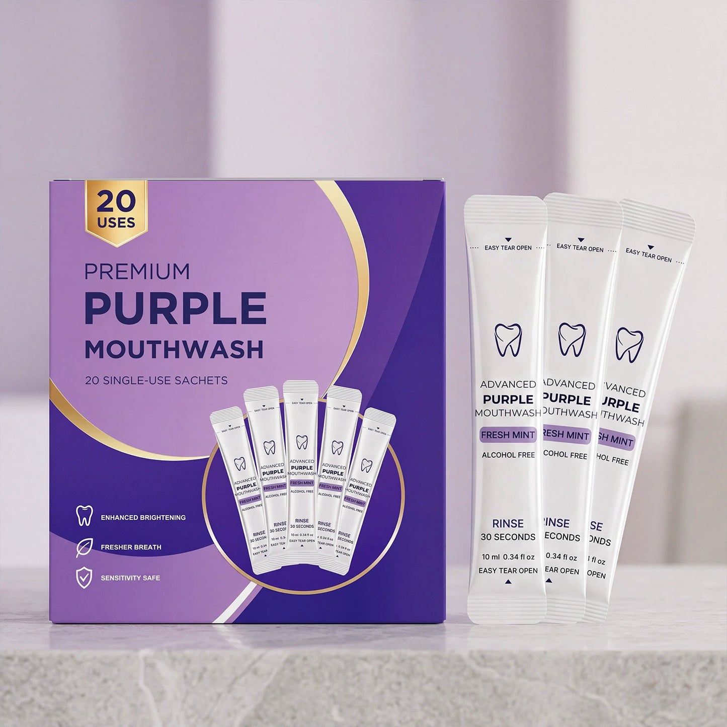 Thirdxi Purple Mouthwash - Sachets 20 Pack